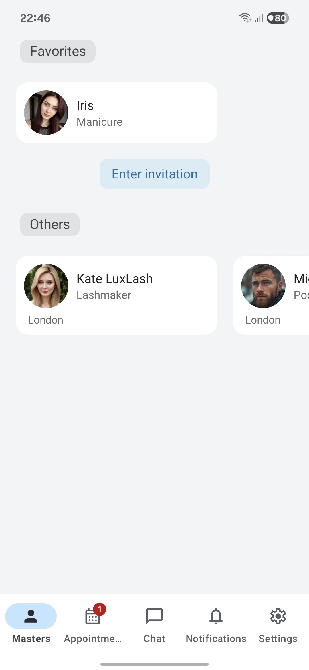 Check in Beauty Client screenshot